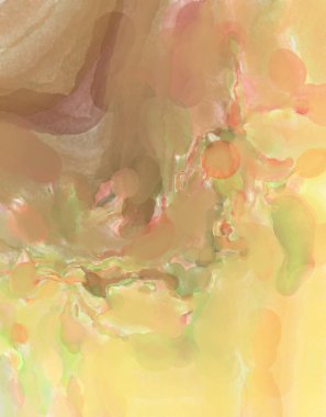 Yumuşak suluboya duvar kağıdı. Hafifçe fırçalanmış renkleri olan sanatsal bir resim. Pastel renkler arkaplana dokunmuş. Soyut duvar sanatı..