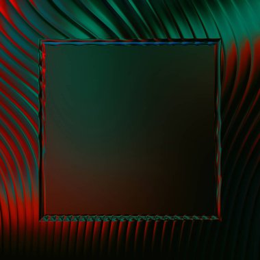 Soyut çerçeveli arkaplan. Renkli, canlı, dalgalı bir duvar kağıdı. Merkezi çerçeveli yaratıcı grafik 2d çizim. Dinamik şekilli modaya uygun sıvı örtüsü.