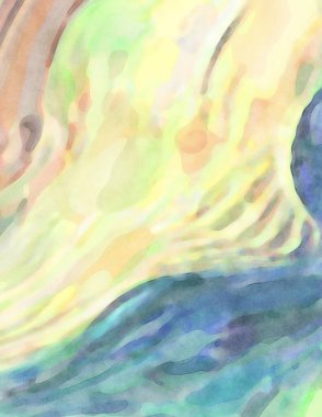 2D çizim. Sanatsal arkaplan resmi. Tablo üzerinde soyut resim. Çağdaş sanat. El yapımı resim. Renkli doku. Modern sanat eserleri. Yüzeyde suluboya fırça darbeleriyle boyama.