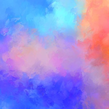 Canlı fırça darbeleriyle boyanmış. Renkli desenli resim. Fırçalanmış duvar kağıdını boya.