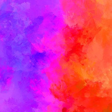 Canlı fırça darbeleriyle boyanmış. Renkli desenli resim. Fırçalanmış duvar kağıdını boya.