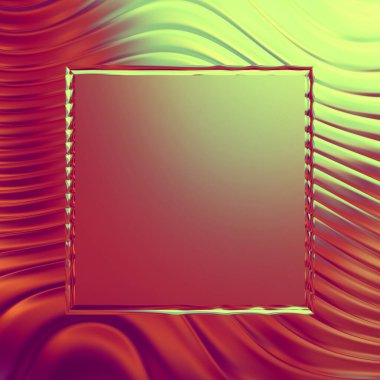 Soyut çerçeveli arkaplan. Renkli, canlı, dalgalı bir duvar kağıdı. Merkezi çerçeveli yaratıcı grafik 2d çizim. Dinamik şekilli modaya uygun sıvı örtüsü.