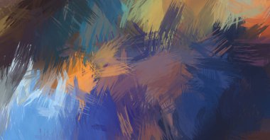 Renkli fırça darbelerinin soyut arkaplanı. fırçalanmış canlı duvar kağıdı. resmedilmiş sanat eseri. Eşsiz ve yaratıcı illüstrasyon.