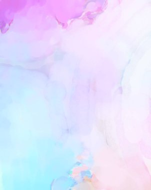 Yumuşak suluboya duvar kağıdı. Hafifçe fırçalanmış renkleri olan sanatsal bir resim. Pastel renkler arkaplana dokunmuş. Soyut duvar sanatı..