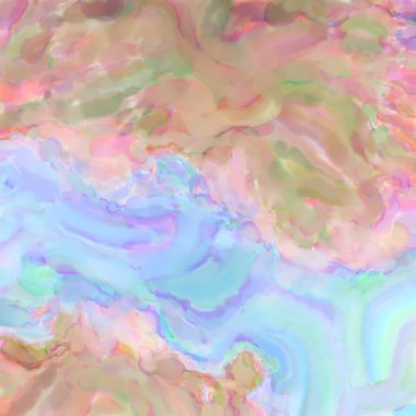 El yapımı sürreal soyut desenli suluboya. Modern sanatsal resim. 2D çizim. Arkaplan boyası karışımı. Yaratıcı duvar sanatı. Çağdaş sanat.