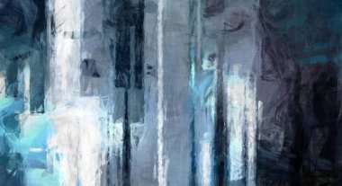 Soyut arkaplanda pürüzlü fırça darbeleri. Fırça boyası. Renkli boya darbeleri. Eşsiz duvar sanatı. Tuvaldeki modern sanat. Renkli çağdaş sanat eserleri. 