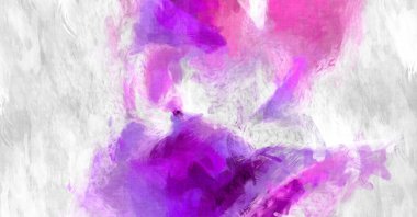 Soyut arkaplanda pürüzlü fırça darbeleri. Fırça boyası. Renkli boya darbeleri. Eşsiz duvar sanatı. Tuvaldeki modern sanat. Renkli çağdaş sanat eserleri. 