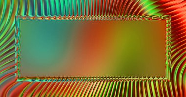 Soyut çerçeveli arkaplan. Renkli, canlı, dalgalı bir duvar kağıdı. Merkezi çerçeveli yaratıcı grafik 2d çizim. Dinamik şekilli modaya uygun sıvı örtüsü.