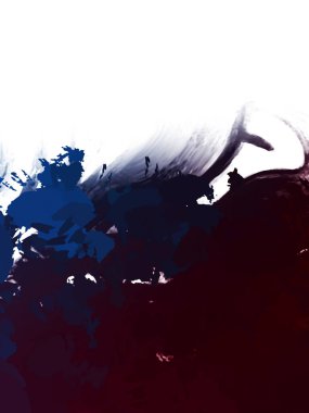 Taranmış Boyalı Soyut Arkaplan. Vahşi kaotik fırça darbeleri. Boya darbeleri. 2D İllüstrasyon. Fırça darbeli resim. 