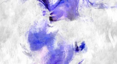 Soyut arkaplanda pürüzlü fırça darbeleri. Fırça boyası. Renkli boya darbeleri. Eşsiz duvar sanatı. Tuvaldeki modern sanat. Renkli çağdaş sanat eserleri. 