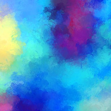 Canlı fırça darbeleriyle boyanmış. Renkli desenli resim. Fırçalanmış duvar kağıdını boya.