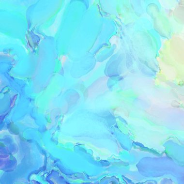 El yapımı sürreal soyut desenli suluboya. Modern sanatsal resim. 2D çizim. Arkaplan boyası karışımı. Yaratıcı duvar sanatı. Çağdaş sanat.