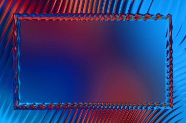 Soyut çerçeveli arkaplan. Renkli, canlı, dalgalı bir duvar kağıdı. Merkezi çerçeveli yaratıcı grafik 2d çizim. Dinamik şekilli modaya uygun sıvı örtüsü.