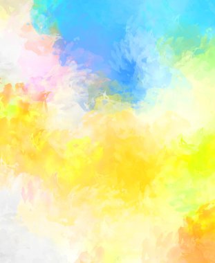 Renkli fırça darbelerinin 2D çizimi. Dekoratif desenli resim. canlı boya desenli arkaplan.