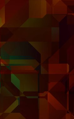 Renkli ve canlı geometrik şekiller katmanları var. Bir teknoloji planının dijital illüstrasyonu. Gelecekçi tasarım şablonu.