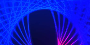 Işık dalgalarının neon renkli soyut tasarımı. Dijital arka plan ve neon ışığı parlama efekti. Parlak ışınlar duvar kağıdı.