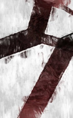 Soyut arkaplanda pürüzlü fırça darbeleri. Fırça boyası. Renkli boya darbeleri. Eşsiz duvar sanatı. Tuvaldeki modern sanat. Renkli çağdaş sanat eserleri. 