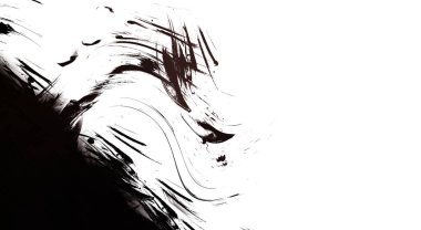 Taranmış Boyalı Soyut Arkaplan. Vahşi kaotik fırça darbeleri. Boya darbeleri. 2D İllüstrasyon. Fırça darbeli resim. 