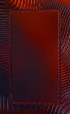 Soyut çerçeveli arkaplan. Renkli, canlı, dalgalı bir duvar kağıdı. Merkezi çerçeveli yaratıcı grafik 2d çizim. Dinamik şekilli modaya uygun sıvı örtüsü.