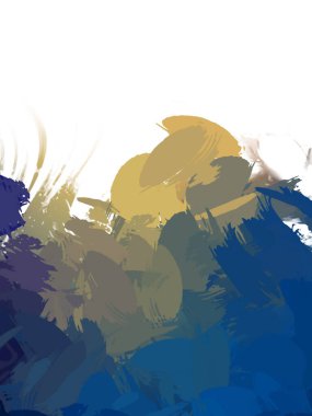 Taranmış Boyalı Soyut Arkaplan. Vahşi kaotik fırça darbeleri. Boya darbeleri. 2D İllüstrasyon. Fırça darbeli resim. 