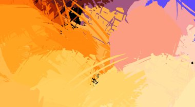 Canlı fırça darbeleriyle boyanmış. Renkli desenli resim. Fırçalanmış duvar kağıdını boya.