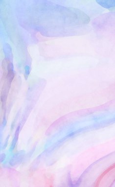 Pastel renklerde suluboya resim. Poster, duvar sanatı, afiş, kart, kitap kapağı ya da ambalaj için rahatlatıcı kompozisyonun yumuşak renkli çizimi. Modern fırça darbeleri resim.