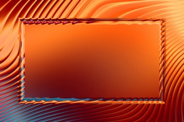 Soyut çerçeveli arkaplan. Renkli, canlı, dalgalı bir duvar kağıdı. Merkezi çerçeveli yaratıcı grafik 2d çizim. Dinamik şekilli modaya uygun sıvı örtüsü.