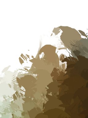 Taranmış Boyalı Soyut Arkaplan. Vahşi kaotik fırça darbeleri. Boya darbeleri. 2D İllüstrasyon. Fırça darbeli resim. 