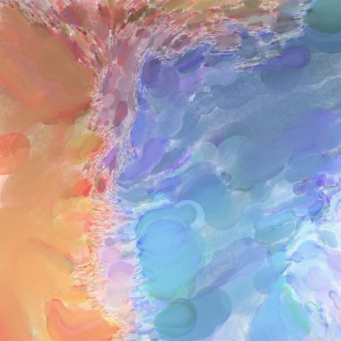 El yapımı sürreal soyut desenli suluboya. Modern sanatsal resim. 2D çizim. Arkaplan boyası karışımı. Yaratıcı duvar sanatı. Çağdaş sanat.