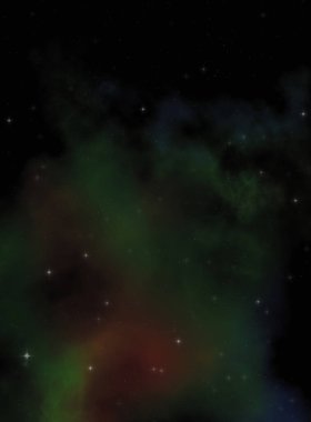 Galaksi uzayındaki yıldız alanı renkli nebula ile. Uzayın derinliklerinin bilim kurgu geçmişi. Ruhsal duvar kağıdı.