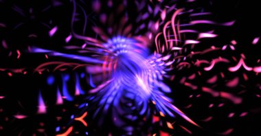 Işık parçacık izleri. Parlayan parçacıkları ve çizgileri olan ışık patlaması yıldızı. Güzel hareketli soyut ışın arkaplanı.