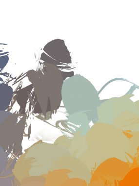 Taranmış Boyalı Soyut Arkaplan. Vahşi kaotik fırça darbeleri. Boya darbeleri. 2D İllüstrasyon. Fırça darbeli resim. 