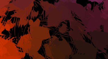 Canlı fırça darbeleriyle boyanmış. Renkli desenli resim. Fırçalanmış duvar kağıdını boya.