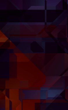 Renkli ve canlı geometrik şekiller katmanları var. Bir teknoloji planının dijital illüstrasyonu. Gelecekçi tasarım şablonu.