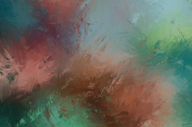 Canlı fırça darbeleriyle boyanmış. Renkli desenli resim. Fırçalanmış duvar kağıdını boya.