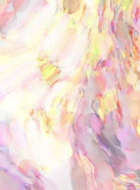 Poster, duvar sanatı, afiş, kart, kitap kapağı veya ambalaj için pastel renkli suluboya resim. Alkol mürekkebini andıran rahatlatıcı fırça darbelerinin modern resmi.