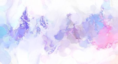 Pastel renklerde suluboya resim. Poster, duvar sanatı, afiş, kart, kitap kapağı ya da ambalaj için rahatlatıcı kompozisyonun yumuşak renkli çizimi. Modern fırça darbeleri resim.