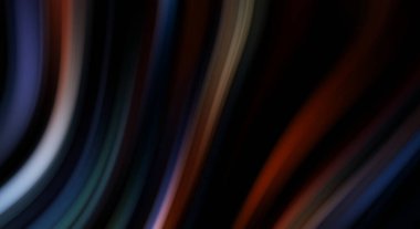 Siyah arka planda renkli düz çizgiler. Sıvı ve sıvı renkli dalgalar karanlıkta akıyor. Duvar kağıdı, afiş, arkaplan, kart, kitap, kapak, poster, afiş, broşür