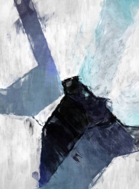 Soyut arkaplanda pürüzlü fırça darbeleri. Fırça boyası. Renkli boya darbeleri. Eşsiz duvar sanatı. Tuvaldeki modern sanat. Renkli çağdaş sanat eserleri. 