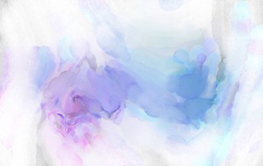 Yumuşak suluboya duvar kağıdı. Hafifçe fırçalanmış renkleri olan sanatsal bir resim. Pastel renkler arkaplana dokunmuş. Soyut duvar sanatı..