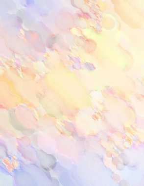 Pastel renklerde suluboya resim. Poster, duvar sanatı, afiş, kart, kitap kapağı ya da ambalaj için rahatlatıcı kompozisyonun yumuşak renkli çizimi. Modern fırça darbeleri resim.