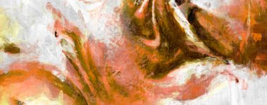 Soyut arkaplanda pürüzlü fırça darbeleri. Fırça boyası. Renkli boya darbeleri. Eşsiz duvar sanatı. Tuvaldeki modern sanat. Renkli çağdaş sanat eserleri. 