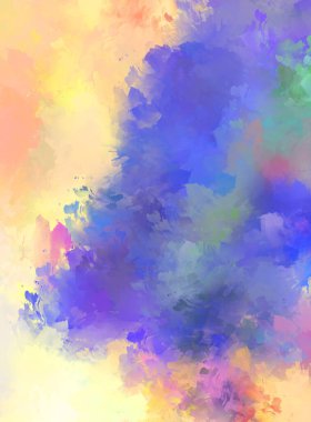 Sanatsal soyut arkaplan. Doku boyalı duvar kağıdı. Boya darbeleriyle yaratıcı bir illüstrasyon. Fırça desenli resim.