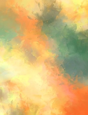 Renkli fırça darbelerinin 2D çizimi. Dekoratif desenli resim. canlı boya desenli arkaplan.