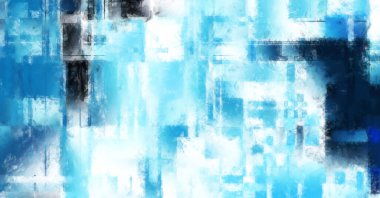 Modern sanat. Renkli çağdaş sanat eserleri. Renkli boya darbeleri. Soyut arkaplanda fırça darbeleri. Fırça boyası. Eşsiz duvar sanatı.