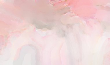 Pastel renklerde suluboya resim. Poster, duvar sanatı, afiş, kart, kitap kapağı ya da ambalaj için rahatlatıcı kompozisyonun yumuşak renkli çizimi. Modern fırça darbeleri resim.