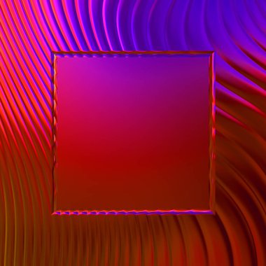 Soyut çerçeveli arkaplan. Renkli, canlı, dalgalı bir duvar kağıdı. Merkezi çerçeveli yaratıcı grafik 2d çizim. Dinamik şekilli modaya uygun sıvı örtüsü.