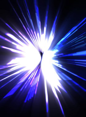 Fütürist mercek patlaması. Parlayan parçacıkları ve çizgileri olan ışık patlaması yıldızı. Güzel soyut ışın arkaplanı.