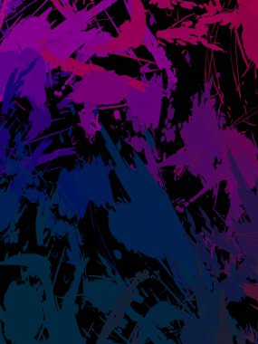 Duvar sanatı Eşsiz ve yaratıcı illüstrasyon. Fırça darbesi ile boyanmış. Renkli fırça darbelerinin soyut arkaplanı. Fırçalanmış canlı duvar kâğıdı. Boyalı sanatsal yaratım.