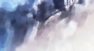 El yapımı sürreal soyut desenli suluboya. Modern sanatsal resim. 2D çizim. Arkaplan boyası karışımı. Yaratıcı duvar sanatı. Çağdaş sanat